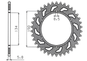 Zębatka tylna 489 48 kawasaki kx/kxf `84-'20 (jtr460.48) (łańc. 520) (48948jt)